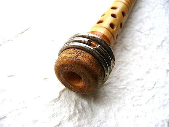 Japanese Vintage Wood Spindle Spool Bobbin (f340)